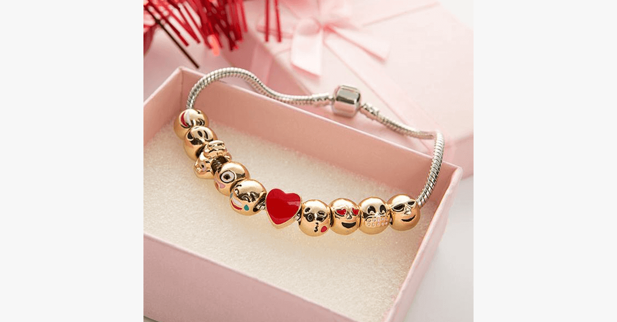 Emoticon Bracelet Expressive Charm Bracelet For Your Quirky Looks