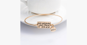 She Believed She Could So She Did Bangle With 2017 Charm She Believed She Could So She Did Bangle With 2017 Charm